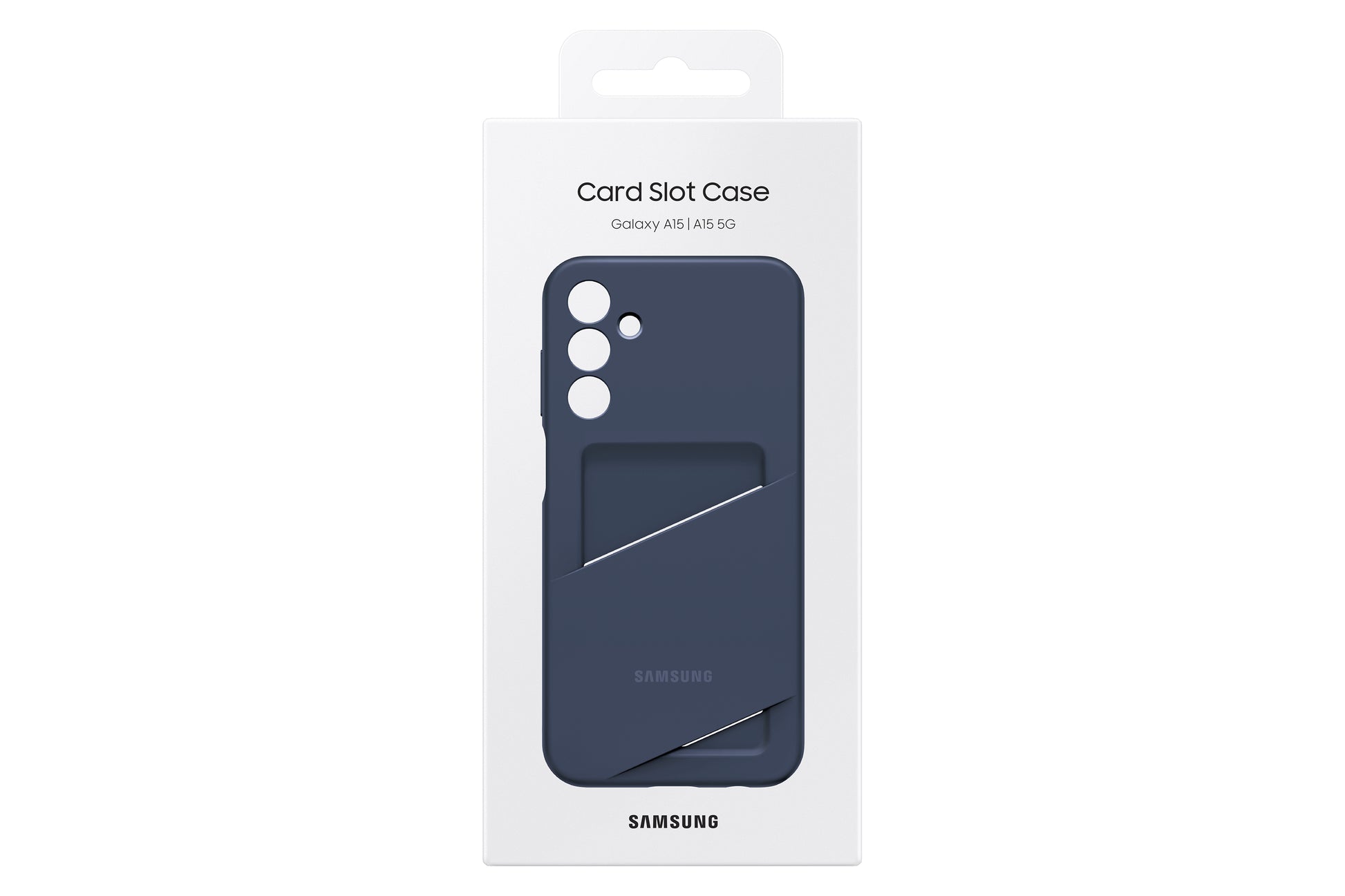 Samsung Backcover – für Samsung Galaxy A15 5G, Schwarz/Blau, mit Kartenfach, kratzresistent