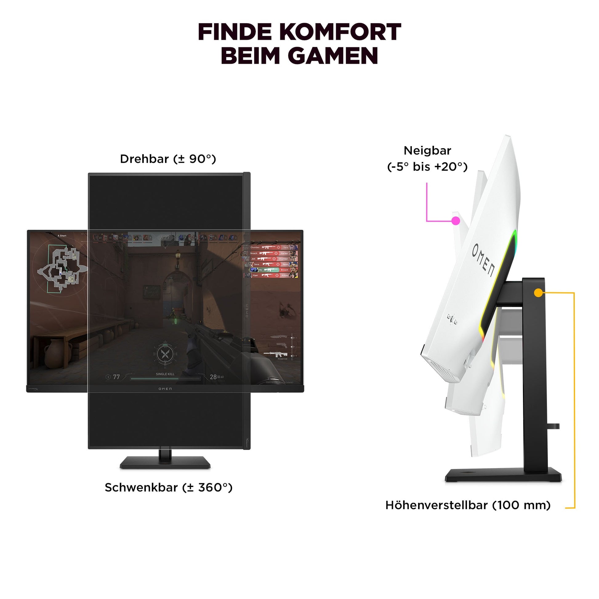 HP OMEN Transcend – 31,5", 3840 × 2160 (4K), OLED, 240 Hz, USB-C 140 W, KVM, DisplayHDR 400