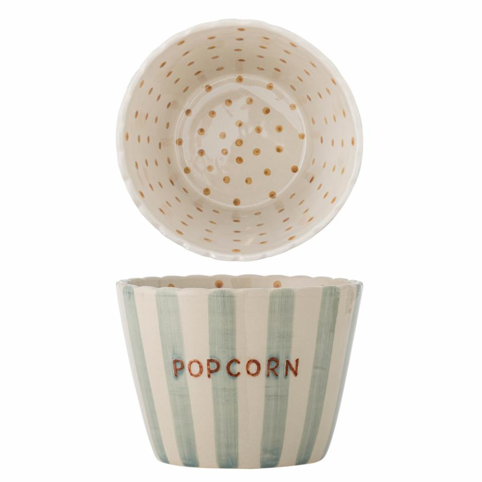 Bloomingville Snackschale Happy Changes – 1,9 l, Ø 24,0 cm, H 7,0 cm, Steingut, Mehrfarbig, spülmaschinenfest