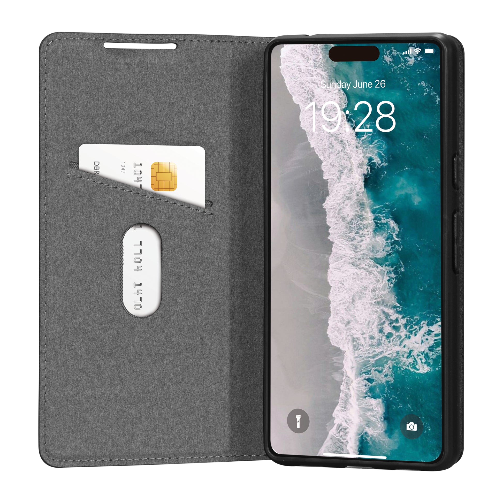 dbramante1928 Wallethülle – für Apple iPhone 15 Pro Max, 1 Kartenfach, PU, Schwarz, Magnetverschluss