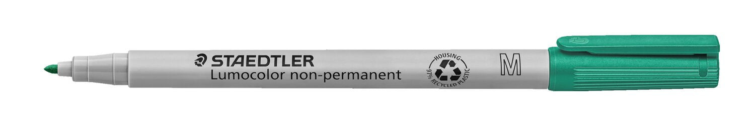 Staedtler Non-Permanent-Marker 315 Lumoc. – mittel Rundspitze 1 mm – grün – 10er-Set – nachfüllbar