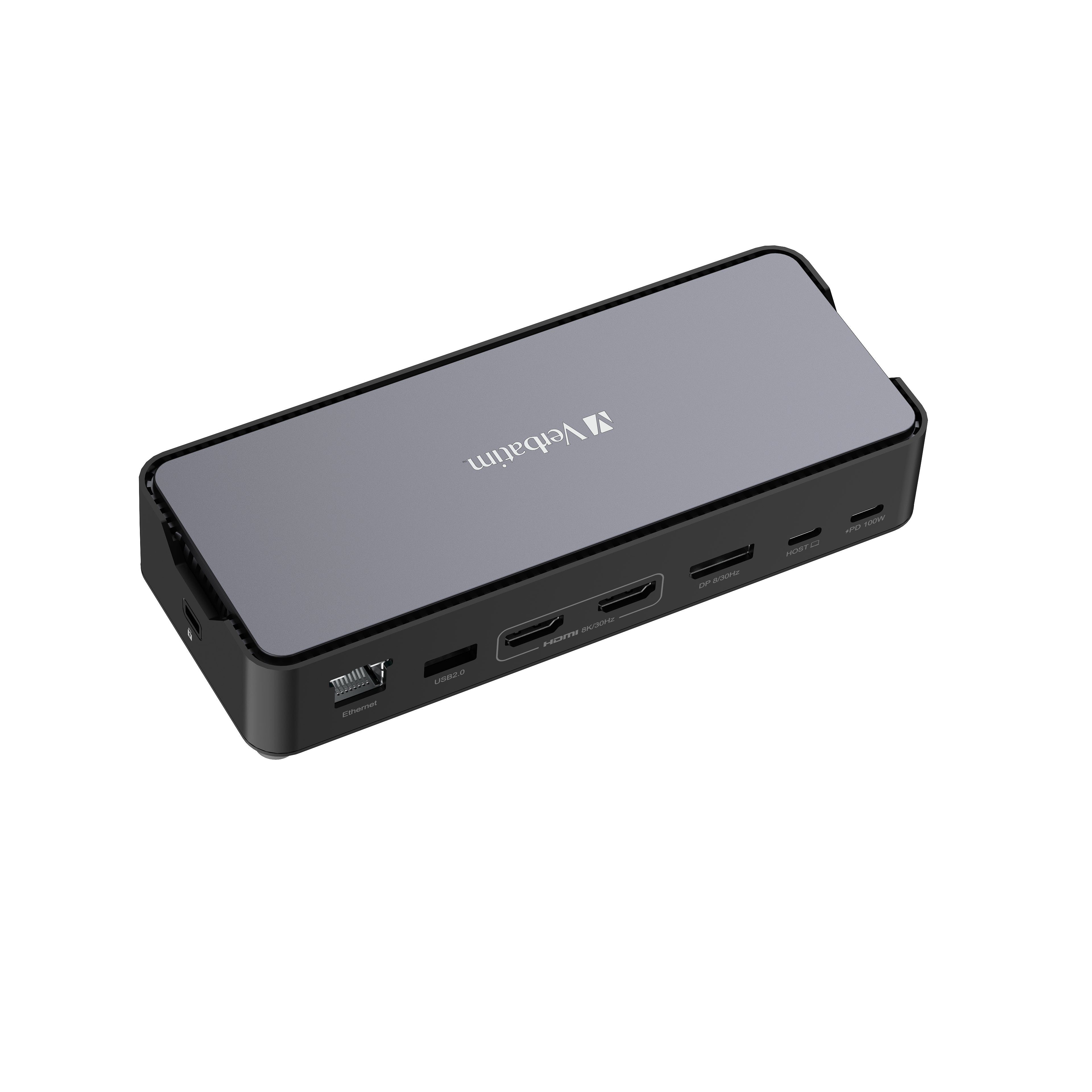 Verbatim CDS-15 Dockingstation – USB-C, 1× DP, 2× HDMI, 4× USB-A, 100 W PD, GbE, 3,5 mm Audio, für Windows/Mac