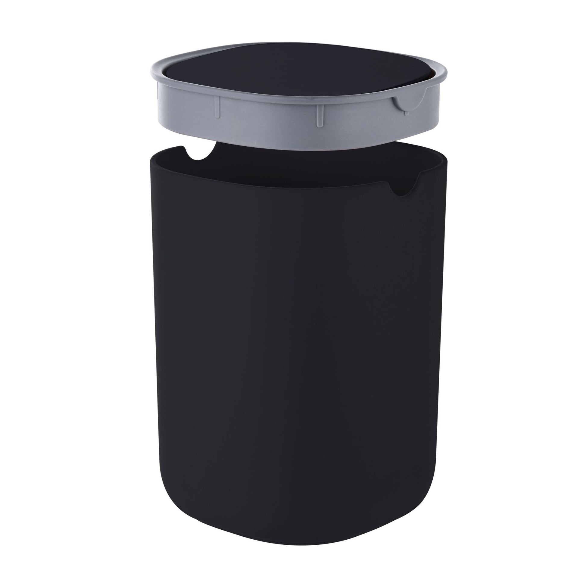 Relaxdays Tischabfalleimer – 1,5 l – Kunststoff, rund – Schwarz – Anti-Rutsch