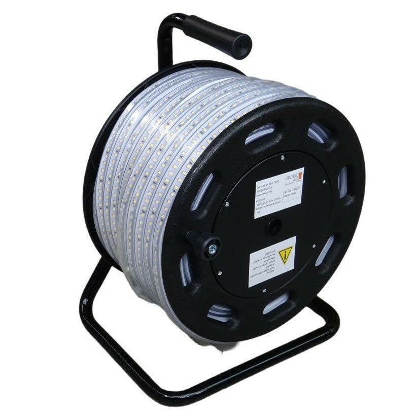 Elbro LED-Streifen Aussen – 50 m – 15'200 lm, 250 W – Kaltweiss, 4000 K – IP65 – Netzbetrieb – Transparent
