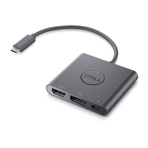 DELL USB-C-zu-HDMI/DisplayPort-Adapter – 4K (3840 × 2160) – USB-C (USB 3.2 Gen 2, 10 Gbit/s) – Schwarz
