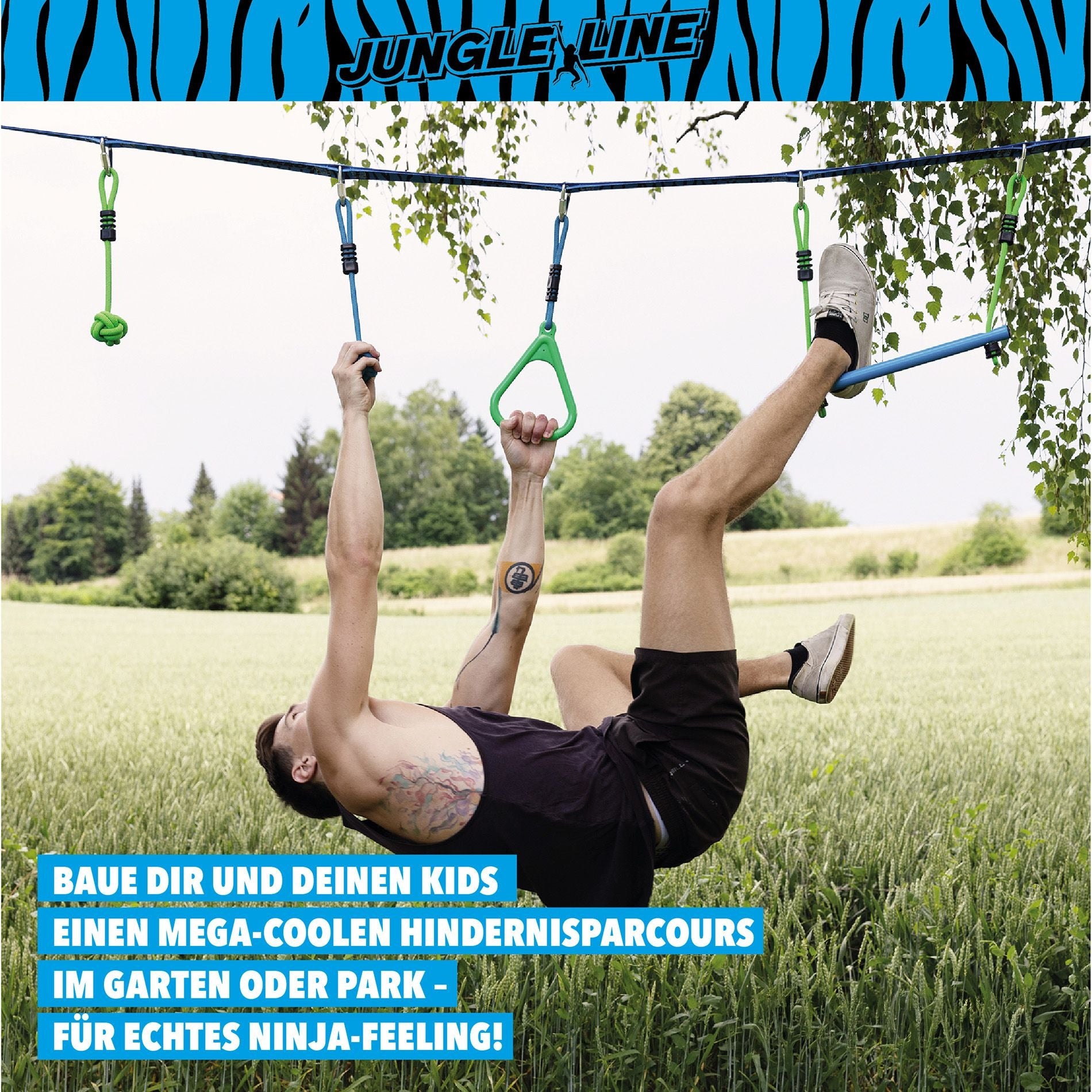 Schildkröt Funsports Jungle Line Starter-Set – 11 m – 14 Stück – ab 5 J. – mehrfarbig