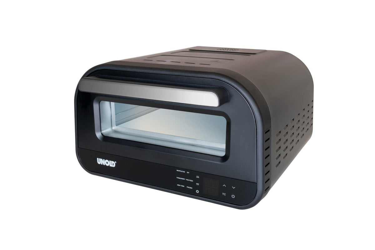 Unold Pizzaofen Don Luigi 68815 – 1 Pizza, Ø 30 cm, 1700 W – schwarz/edelstahl