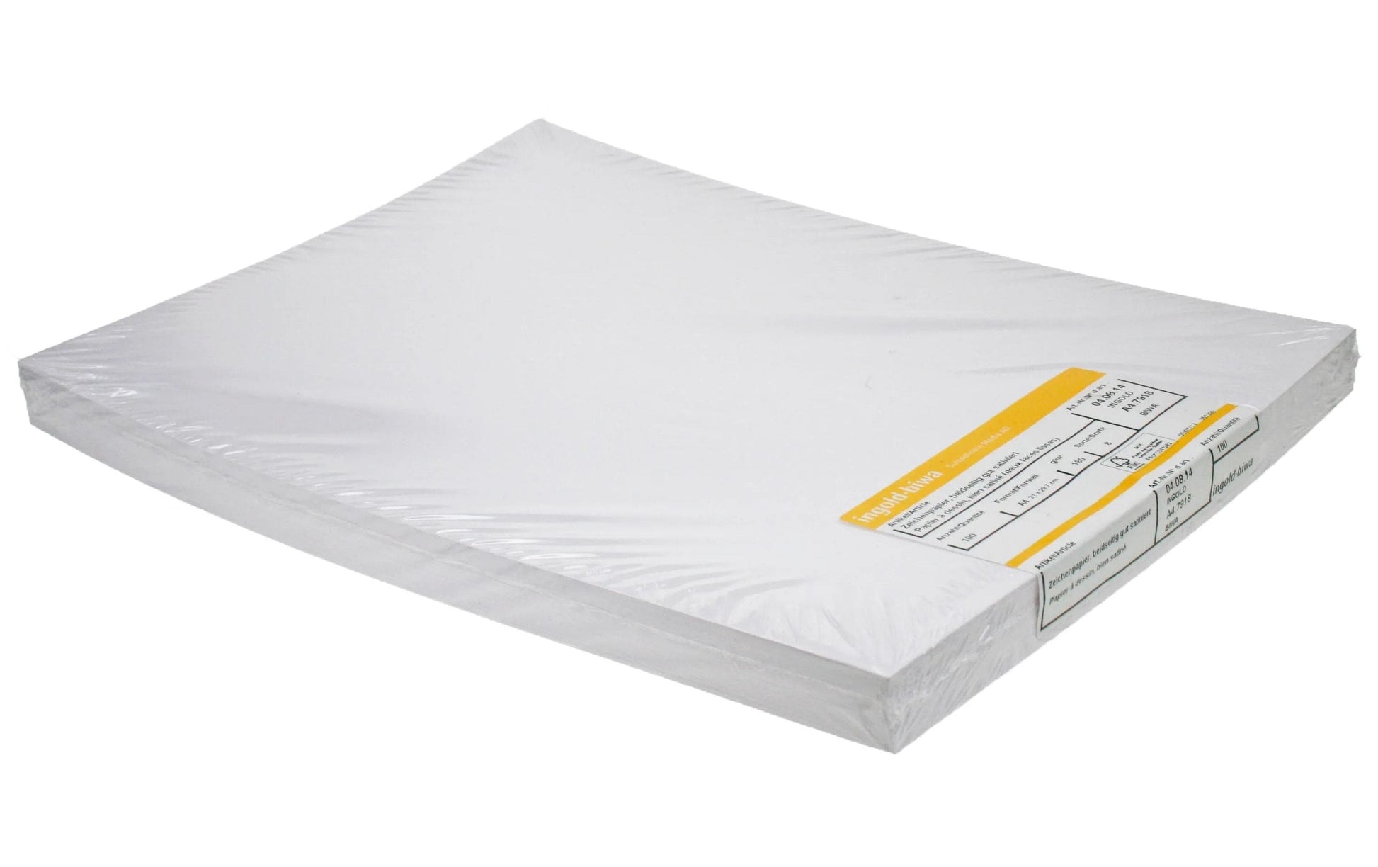 Ingold-biwa Zeichenpapier, 180 g/m², 100 Blatt, Weiss, Satinierte Oberfläche, Säurefrei, Chlorfrei, FSC Zertifiziert, Recyclingfähig