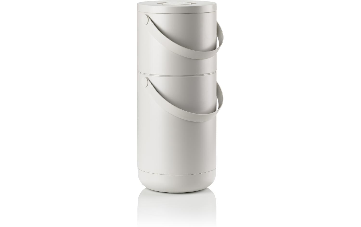 Zone Denmark Systempapierkorb Circular – 12 + 22 l – Kunststoff, Grau – Ø 280 × H 655 mm