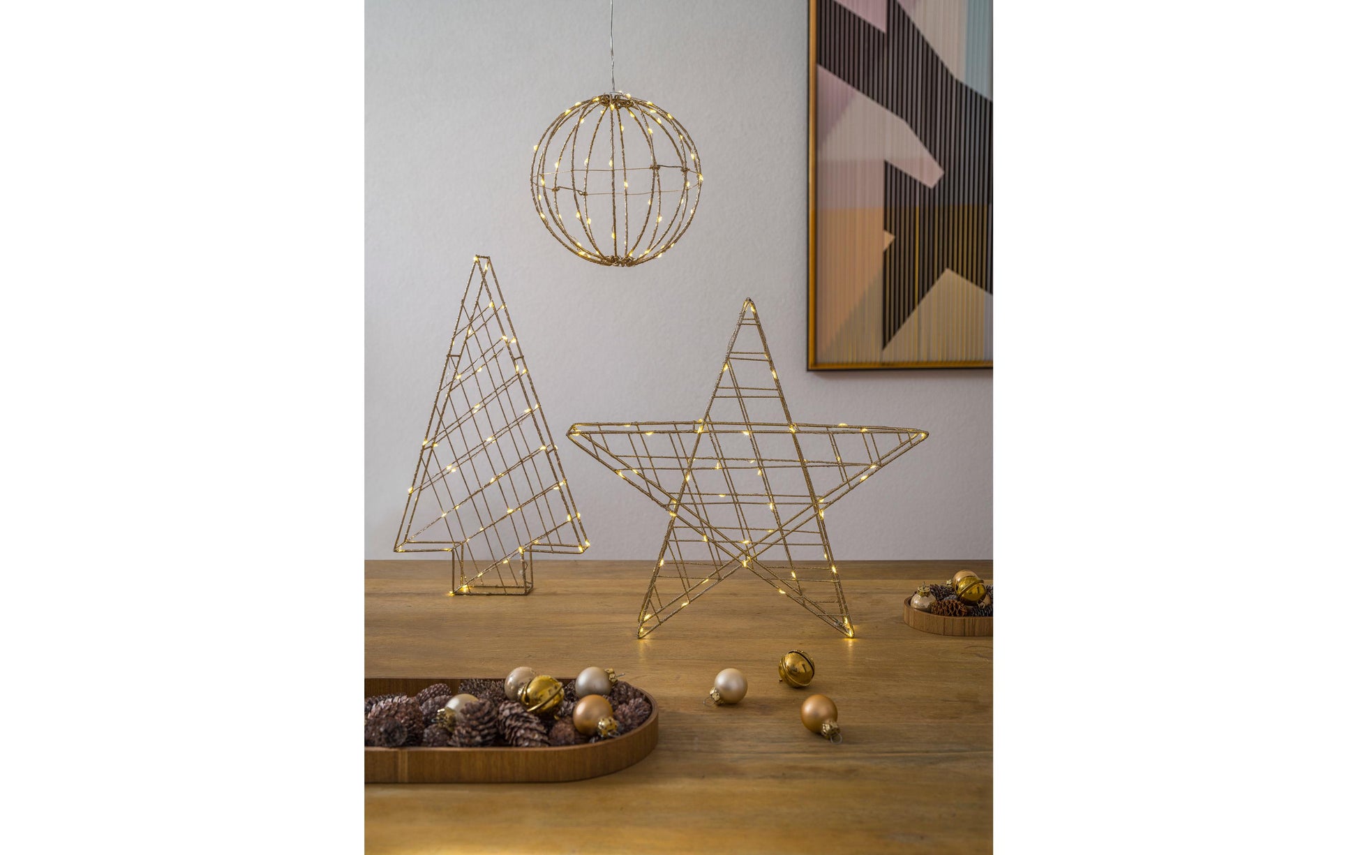 STT Svenja Star 3D LED-Fensterhänger – Ø 40 cm, 55 LEDs – Kupfer, Gold
