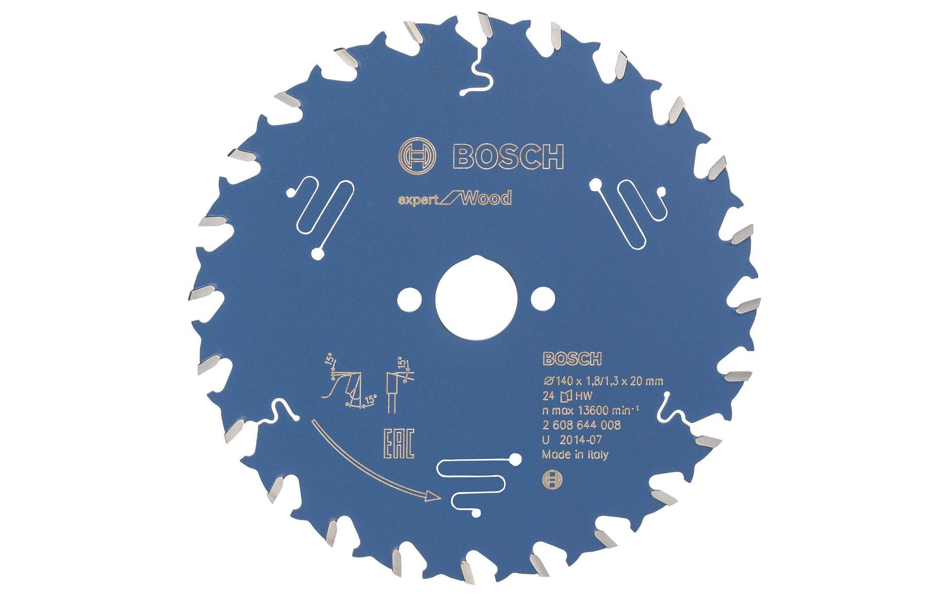 Bosch Professional – Kreissägeblatt, ATB, 2 608 644 008, 140 mm × 20 mm × 1,8 mm