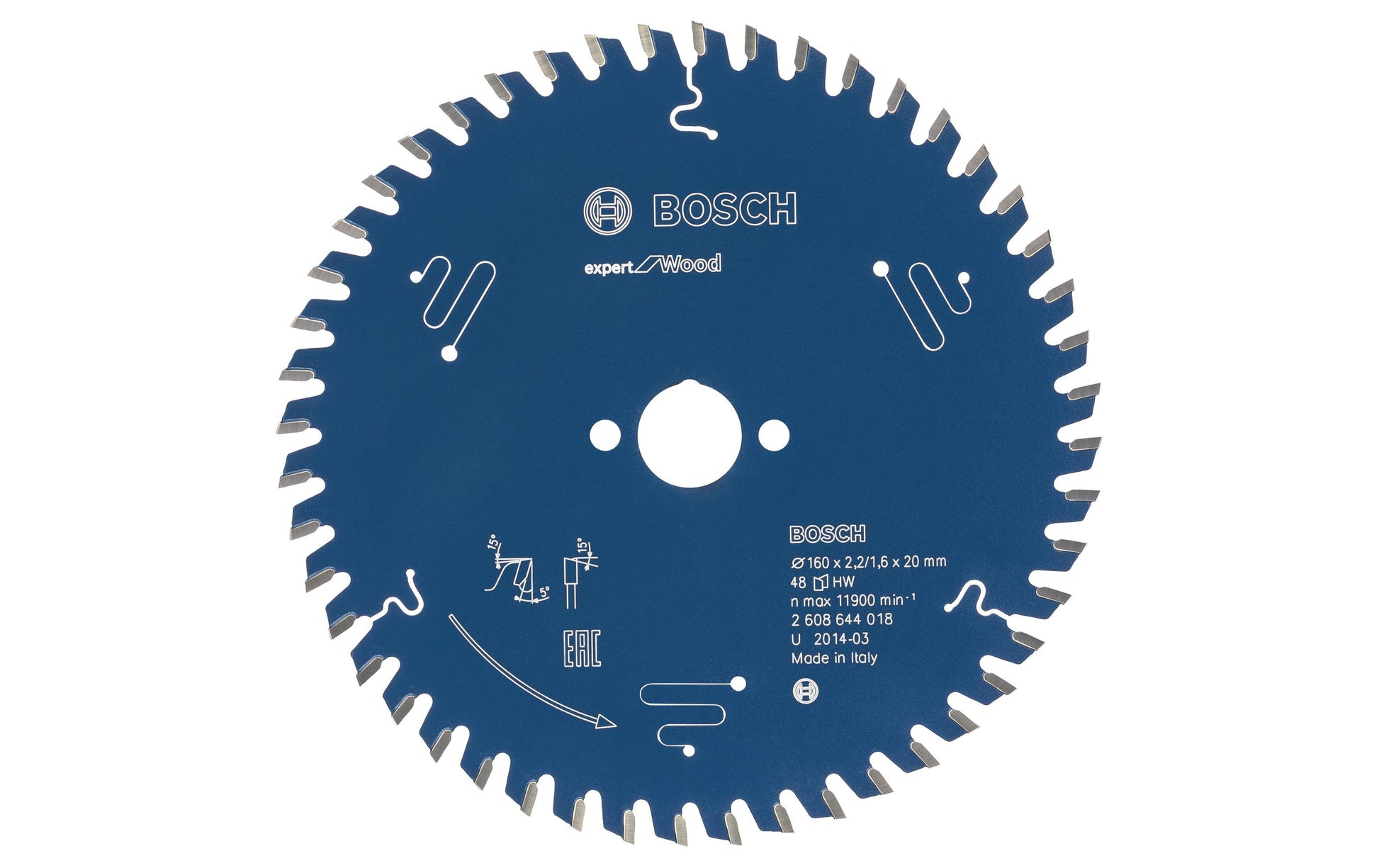 Bosch Professional – Kreissägeblatt, ATB, 2 608 644 008, 140 mm × 20 mm × 1,8 mm