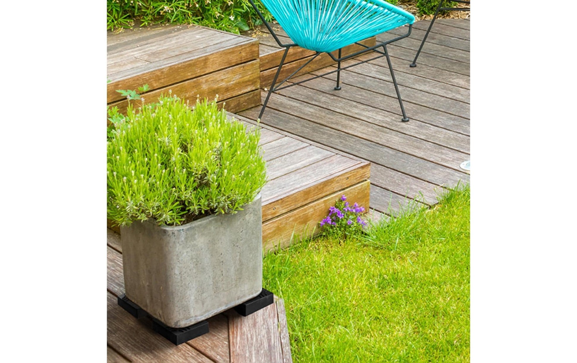Esschert Design Pflanzenwagen – Kunststoff – Schwarz – Ø 105 × 29 mm – 4 Stück