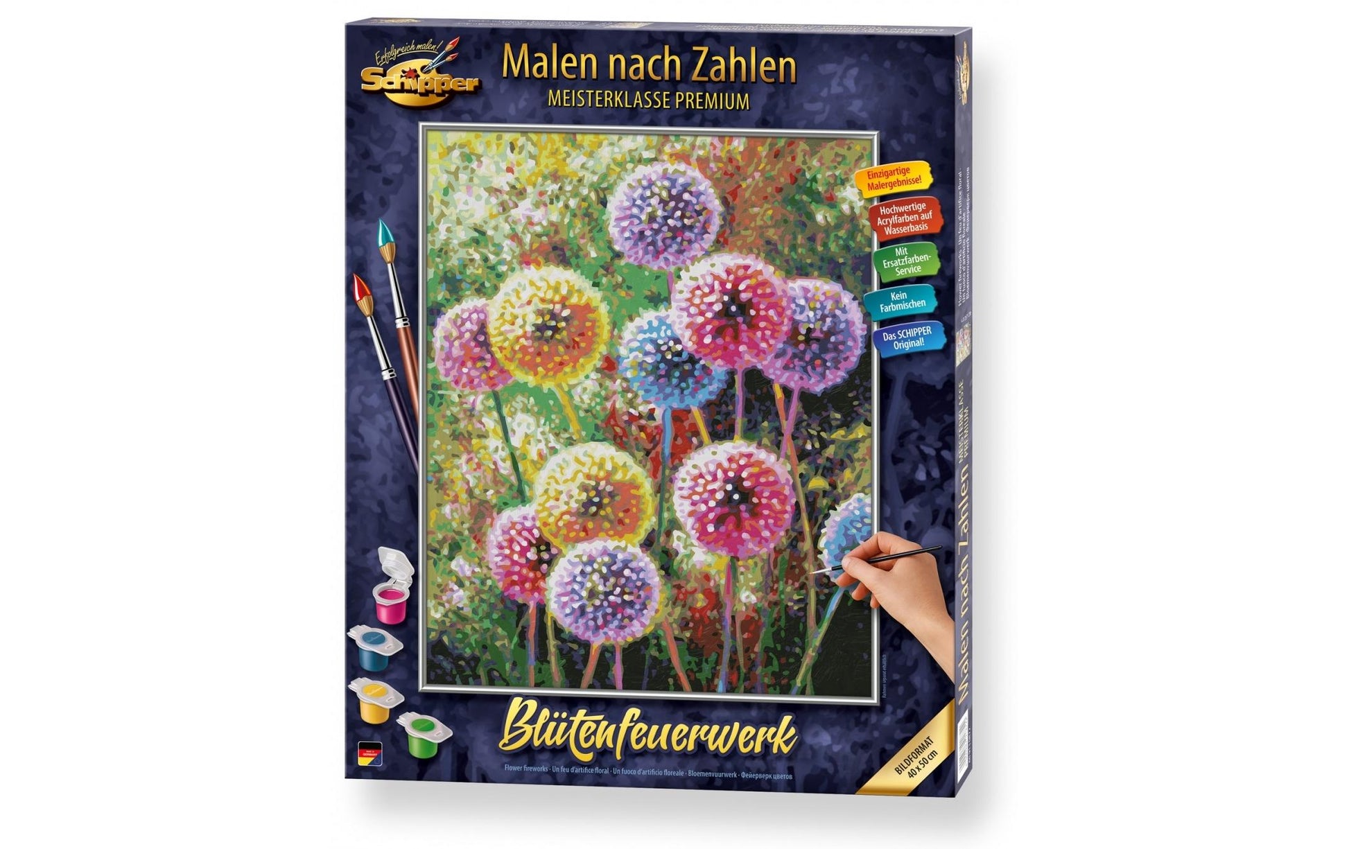 Schipper MNZ – Malen-nach-Zahlen-Set – Blütenfeuerwerk – 40 × 50 cm – ab 14 Jahren