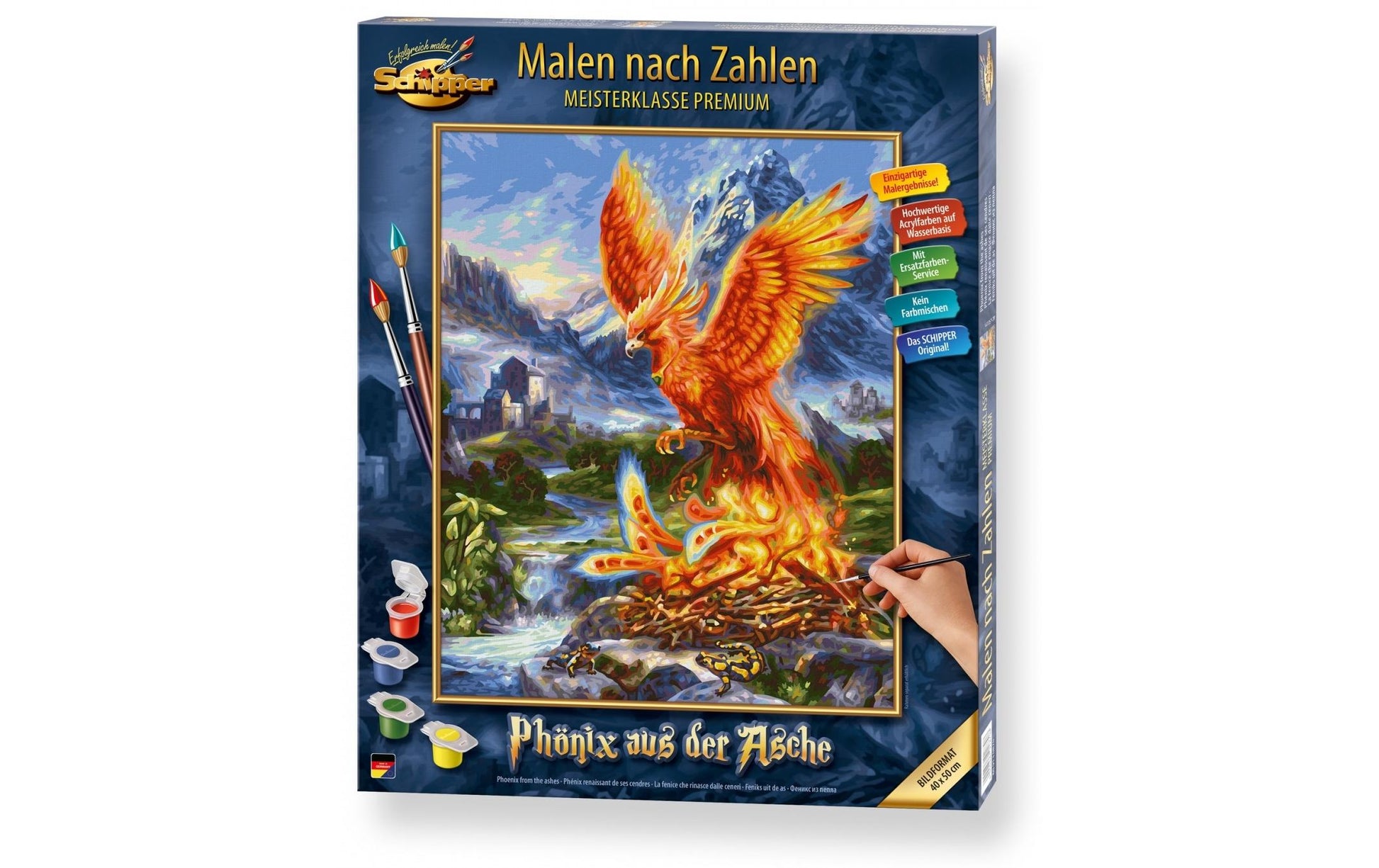 Schipper Malen-nach-Zahlen-Set – Phönix aus der Asche – 40 × 50 cm – ab 14 Jahren