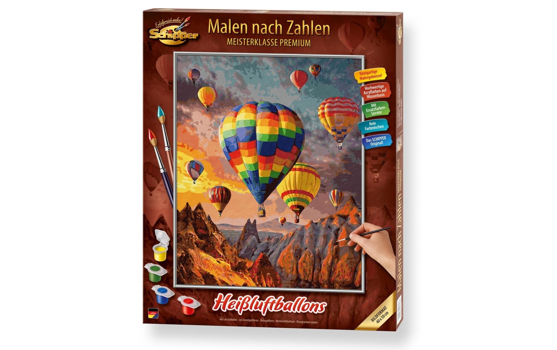Schipper Malen-nach-Zahlen-Set – Heissluftballons – 40 × 50 cm – ab 14 Jahren