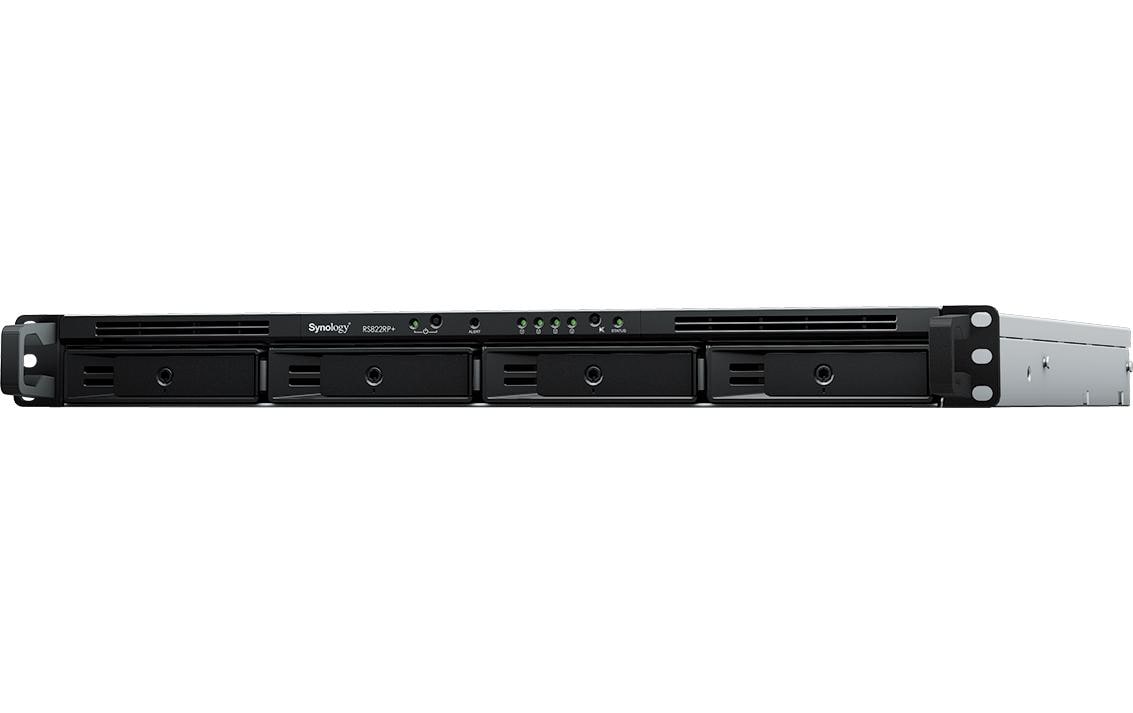 Synology RS822RP+ – 4-Bay Rack 1U NAS – AMD Ryzen V1500B, 2 GB RAM, 1GbE, DSM, redundantes Netzteil