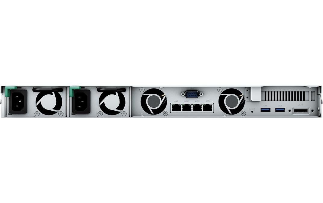 Synology RS822RP+ – 4-Bay Rack 1U NAS – AMD Ryzen V1500B, 2 GB RAM, 1GbE, DSM, redundantes Netzteil