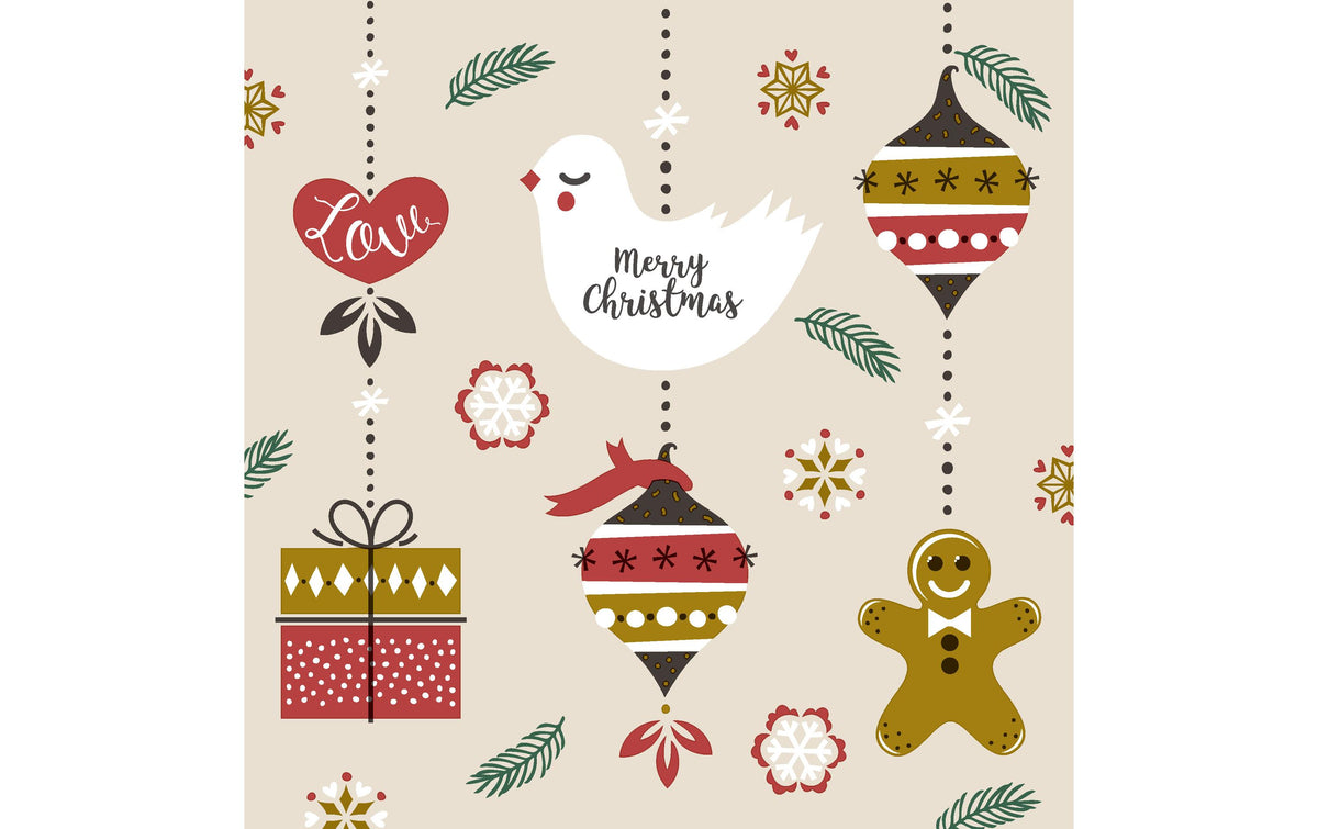 Paper + Design Servietten Xmas Hangings – 33 × 33 cm, 3-lagig – 20 Stück