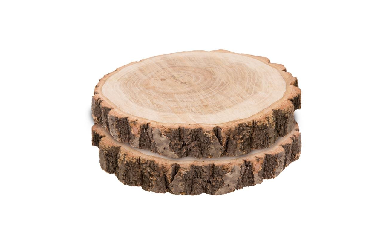 Dekomat AG Holzscheiben, Holz, Braun, Ø 20 cm × 3 cm, 2 Stk., Rund