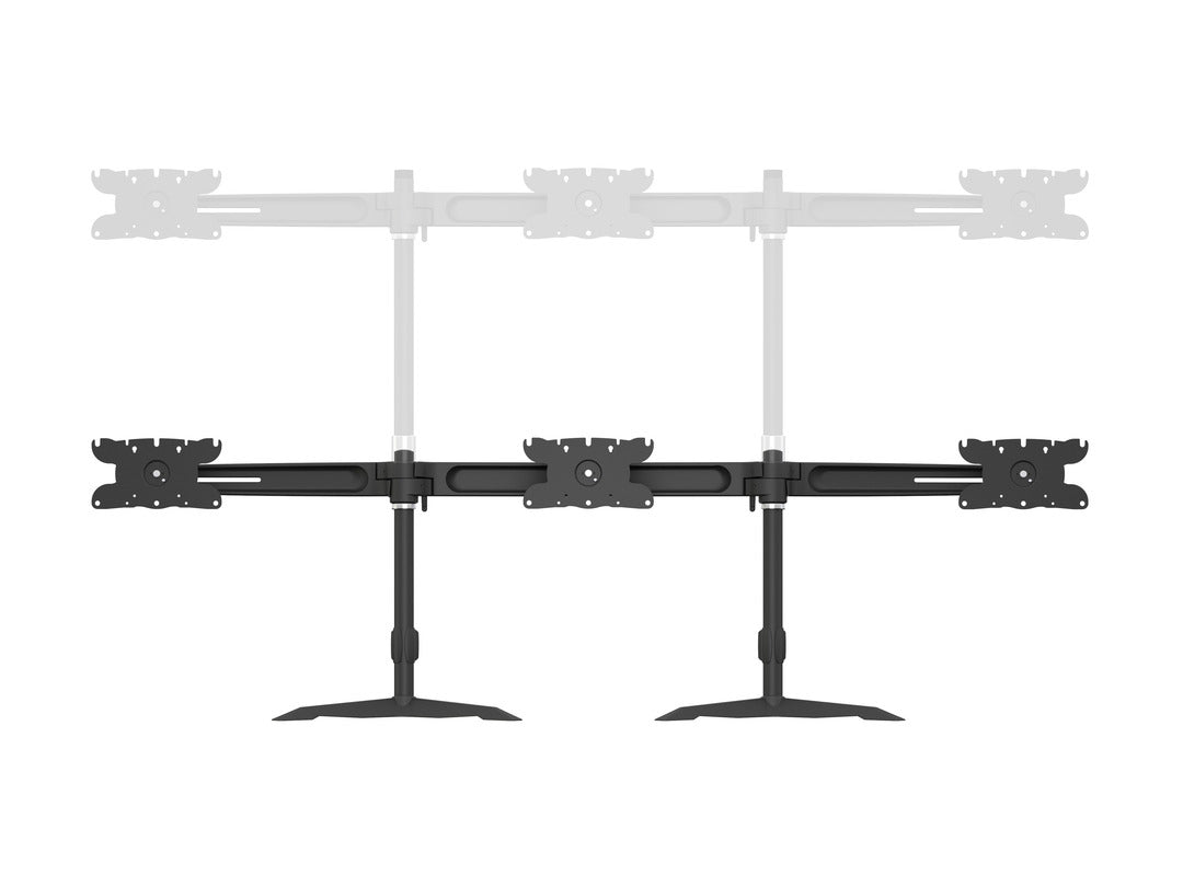Multibrackets Triple 1312 – Tischhalterung, 3, Standfuss, bis 32", VESA 75 × 75 mm, 24 kg, neigbar, schwarz