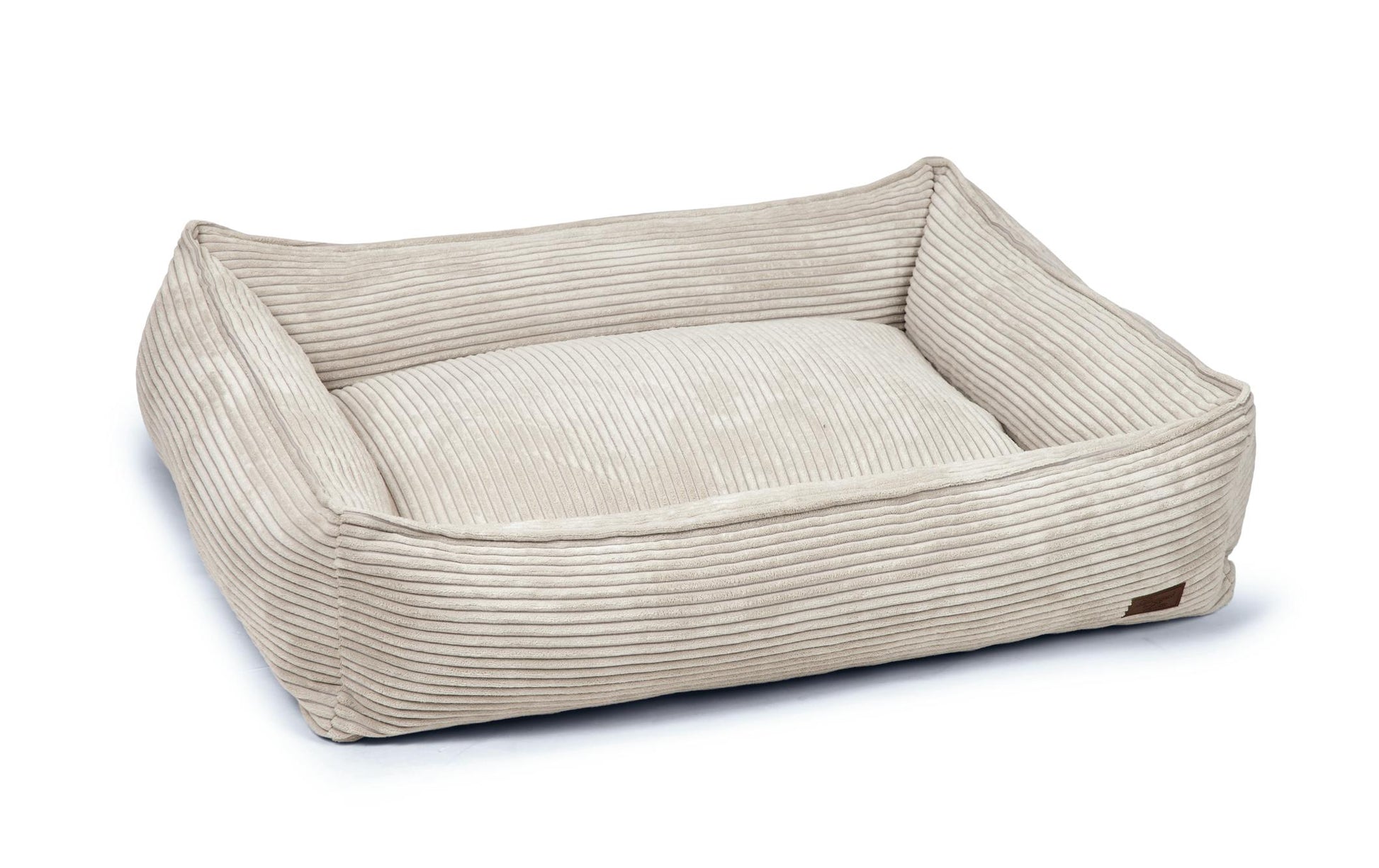 Designed by Lotte Kissen Tierbett – 95 × 80 × 23 cm, Samt, Abnehmbarer Bezug, Waschbar bei 30 °C, Hellgrau