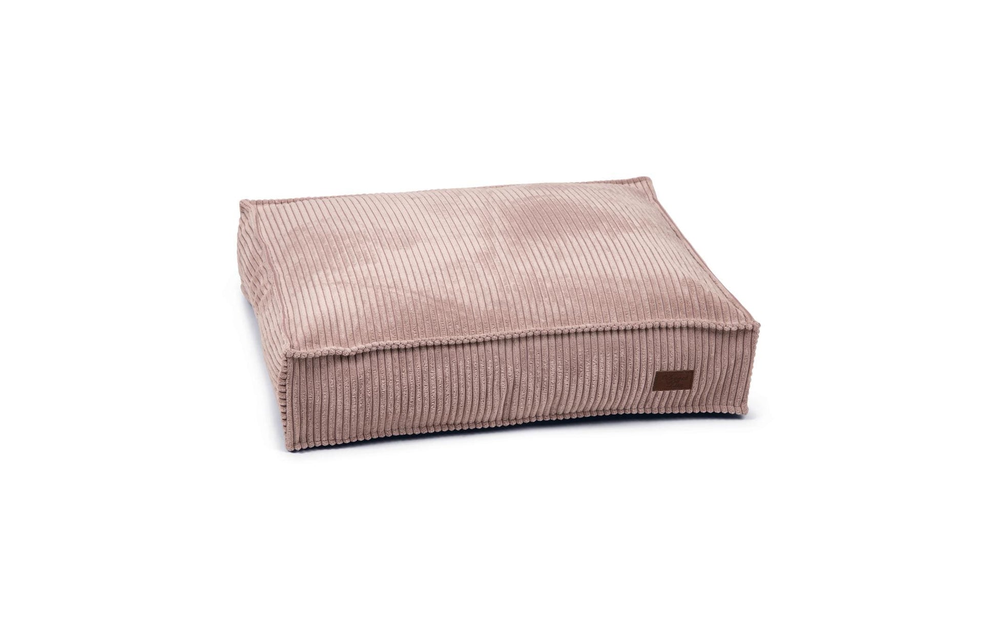 Designed by Lotte Geripptes Liegekissen – 70 × 55 × 15 cm, Samt, Abnehmbarer Bezug, Waschbar bei 30 °C, Rosa
