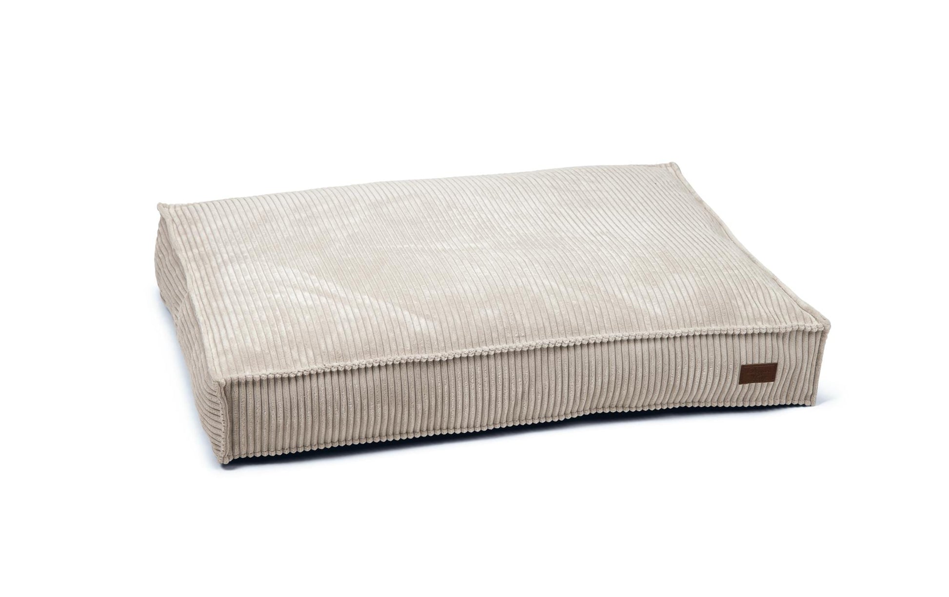 Designed by Lotte Geripptes Liegekissen – 100 × 70 × 15 cm, Samt, waschbar bei 30 °C, hellgrau