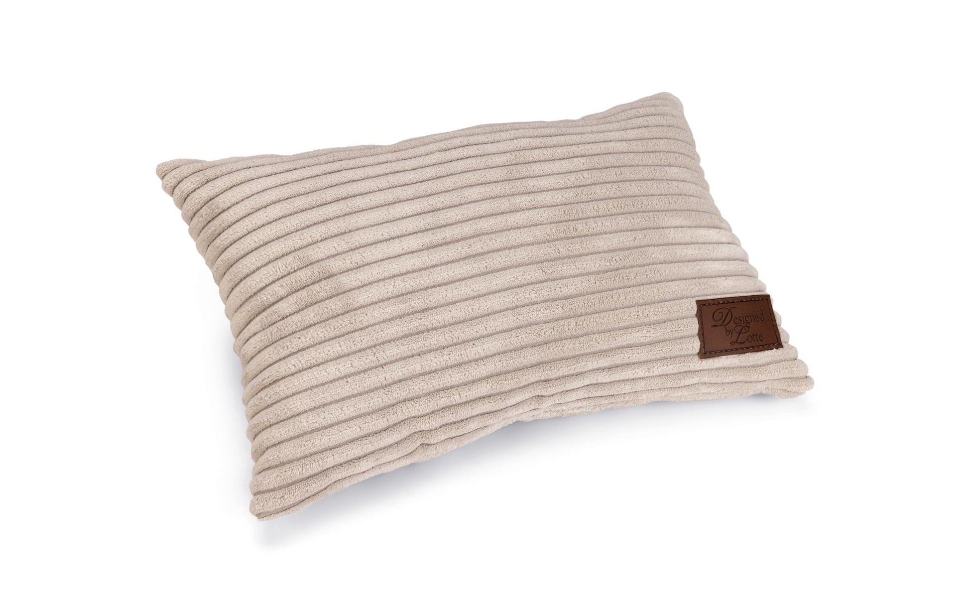 Designed by Lotte Geripptes Kissen (Tierbett) – 35 × 23 × 6 cm, Samt, Bezug abnehmbar, waschbar bei 30 °C