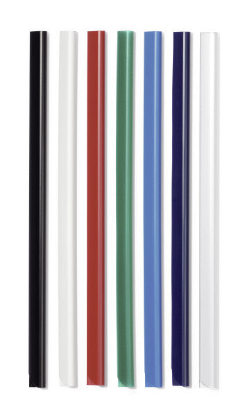 Durable 293101 Klemmschiene für A4, Kunststoff, Schwarz – bis 50 Blatt – 50 Stk