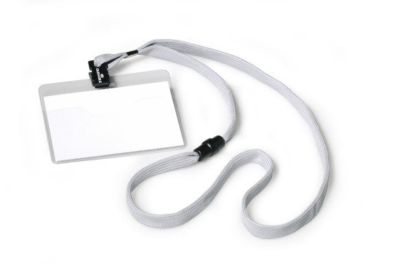 Durable Namensschild – 90 × 60 mm – Textilband, transparent – Pack à 10