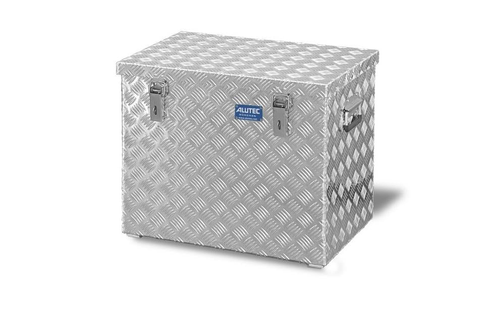 Alutec R 120 Aufbewahrungsbox 120 l – mit Deckel, abschliessbar, Aluminium, B 622 × H 520 × T 425 mm