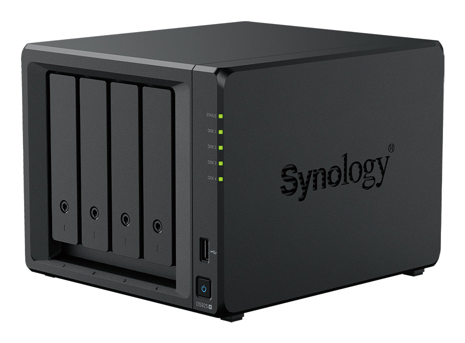 Synology DS925+ – 4-Bay Tower NAS – AMD Ryzen V1500B, 4 GB RAM, 2.5GbE, 32 TB HDD vorinstalliert