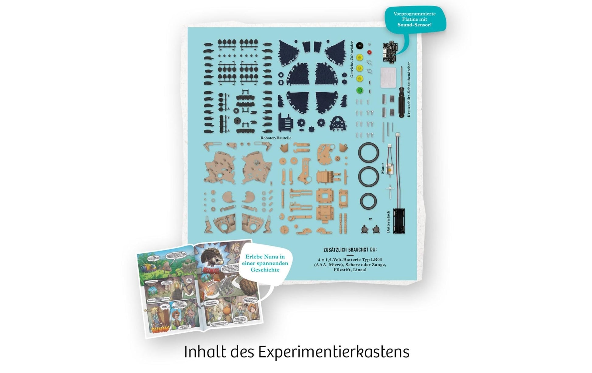 Kosmos Experimentier-Bausatz – Nuna – Faszinierender Igel, mit Akku, 8–12 Jahre