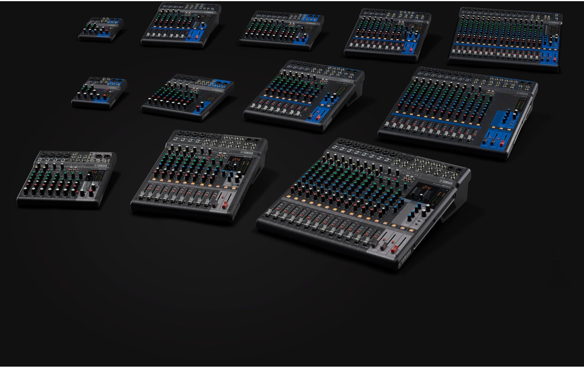 Yamaha MG10X CV – 10-Kanal Mixer, Integrierte Effekte, 3 Stereo-Eingänge, Schwarz