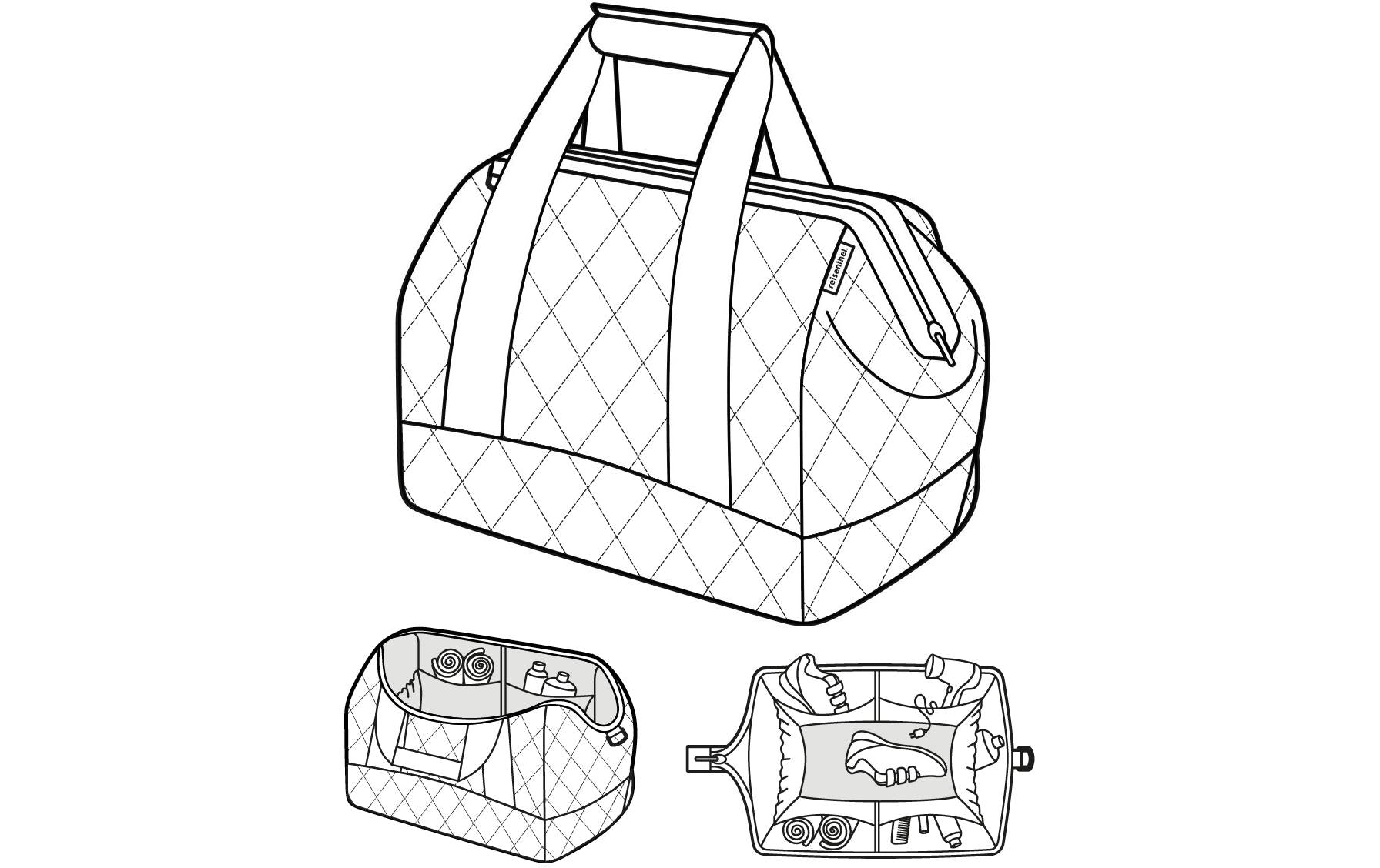 Reisenthel Umhängetasche Allrounder L – 30 l, Polyester, Schwarz, 48 × 39,5 × 29 cm