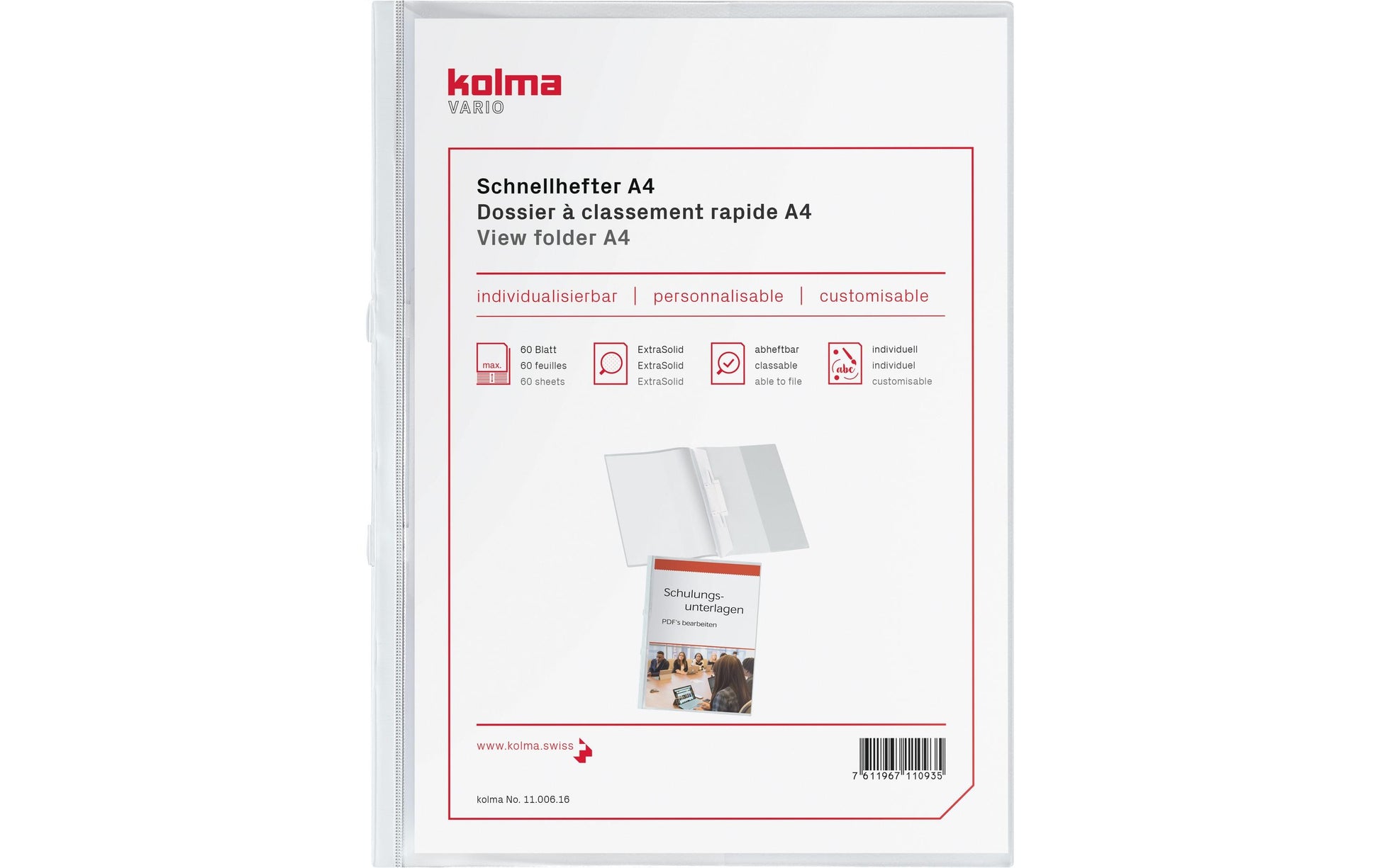 Kolma Sammelmappe für A4, Kunststoff, Weiss
