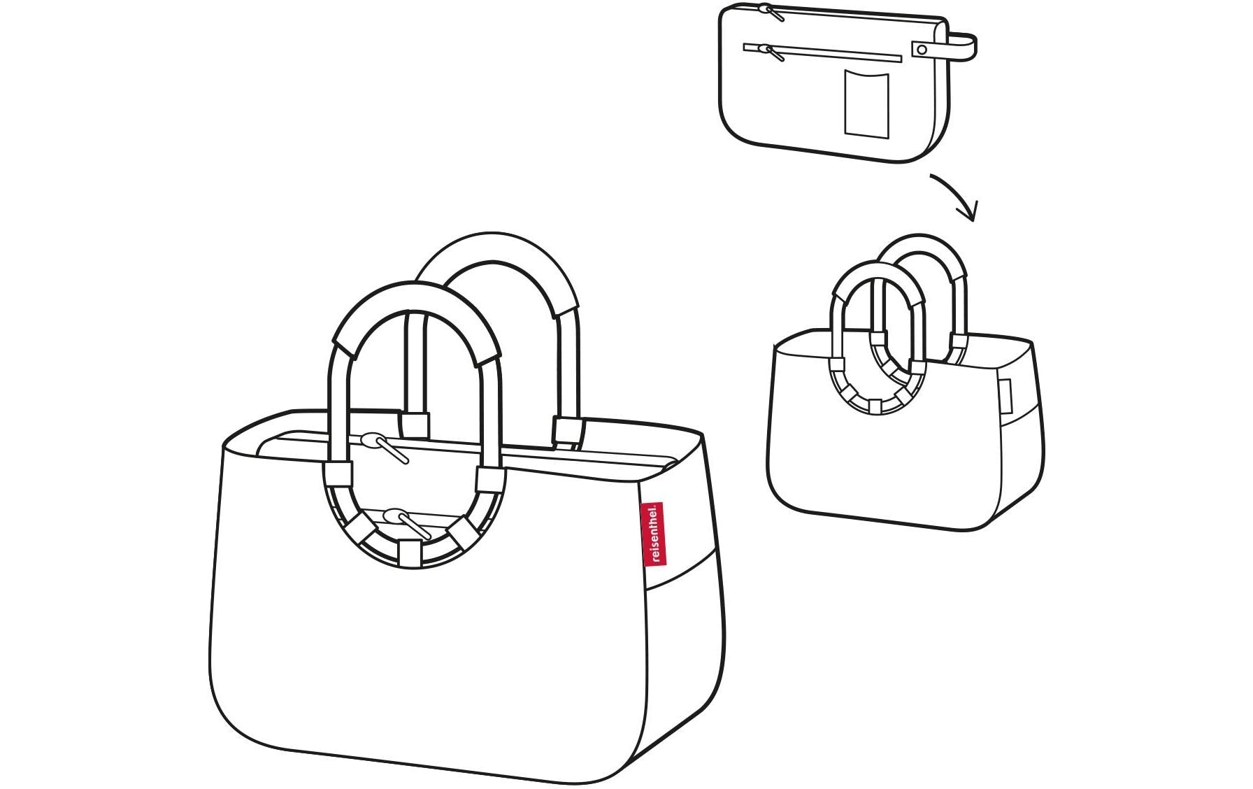 Reisenthel Stofftasche, rPET-Filz, Motiv Twist Sky Rose, 380×230×80 mm