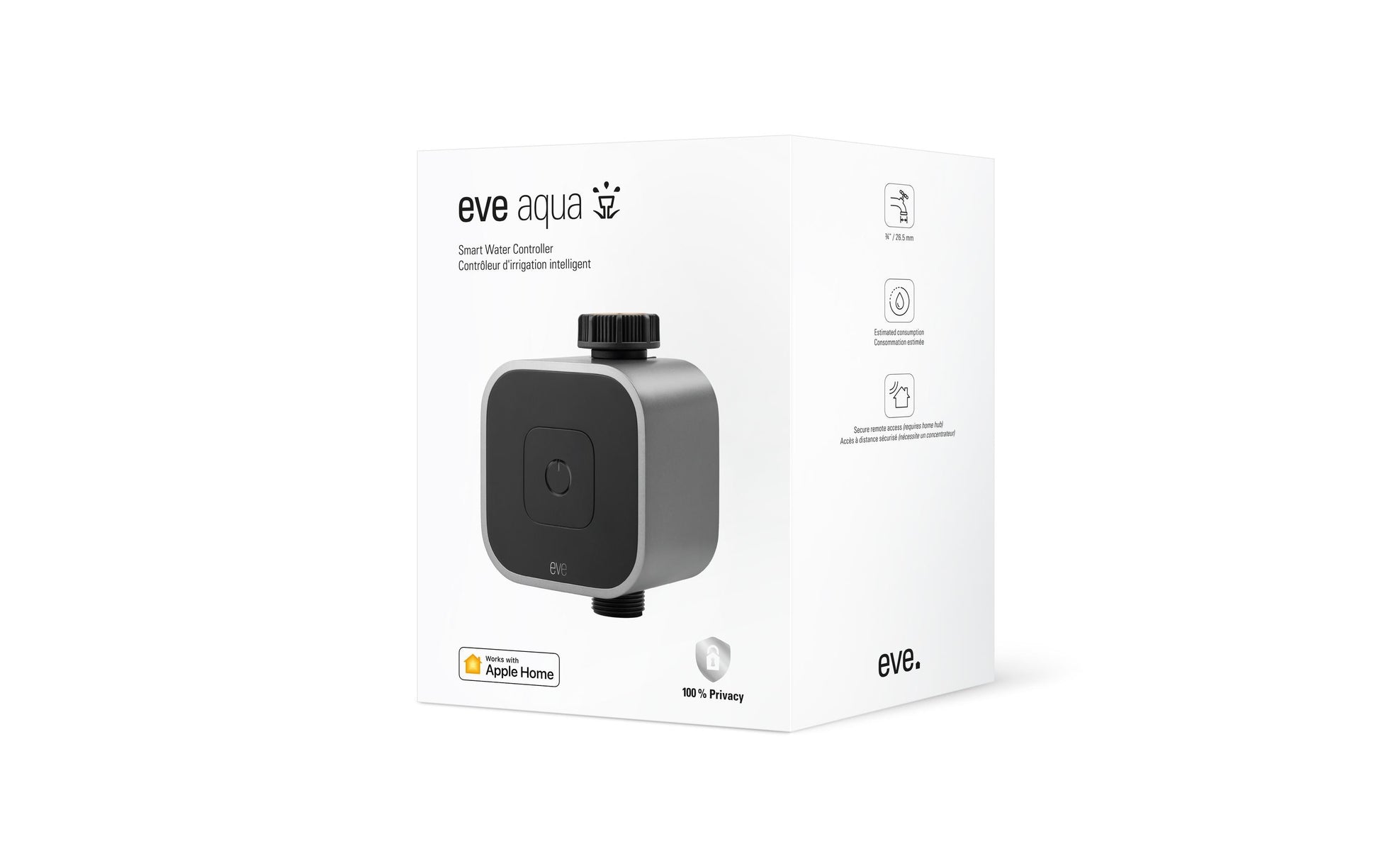 Eve Aqua – Zubehör – mit Magnetventil, batteriebetrieben – für Apple HomeKit – Schwarz