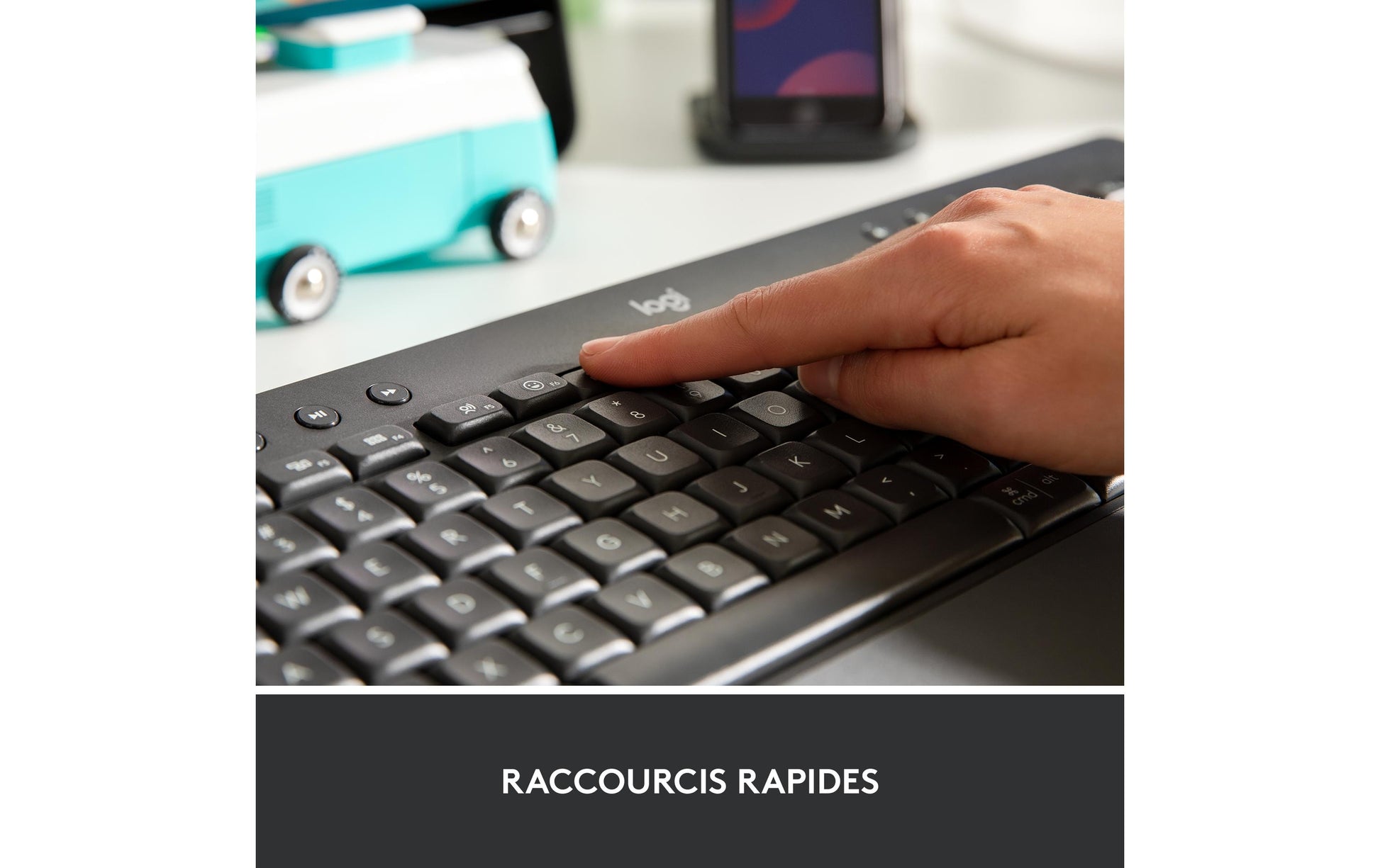 Logitech K650 – Tastatur, kabellos (Bluetooth/2,4 GHz), mit Handballenauflage – für Windows, macOS & Android