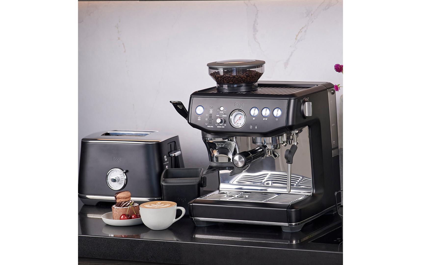 Sage Software Sage Barista Impress Espressomaschine (Siebträger) – 9 bar, 2 l, Milchschaumdüse, Grau