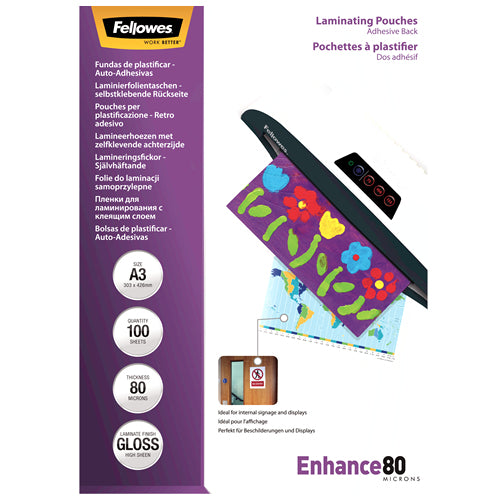 Fellowes Selbstlaminierfolien A3 2 x 80 Mikron, 100 Stk.