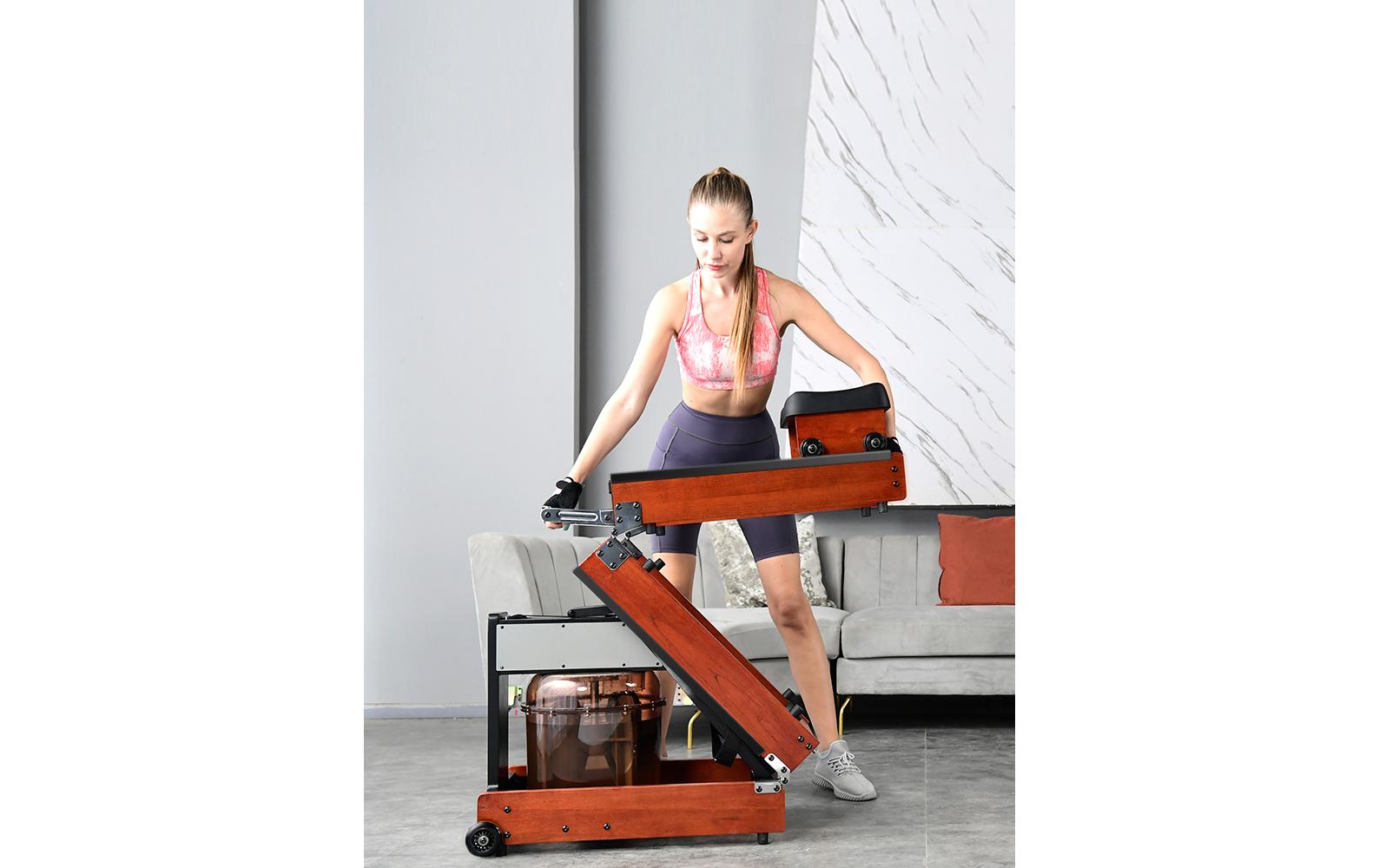 Kingsmith Rudergerät RMWR1F SA, 120 kg Belastbarkeit, Wasserwiderstand – Dunkelbraun, Esche