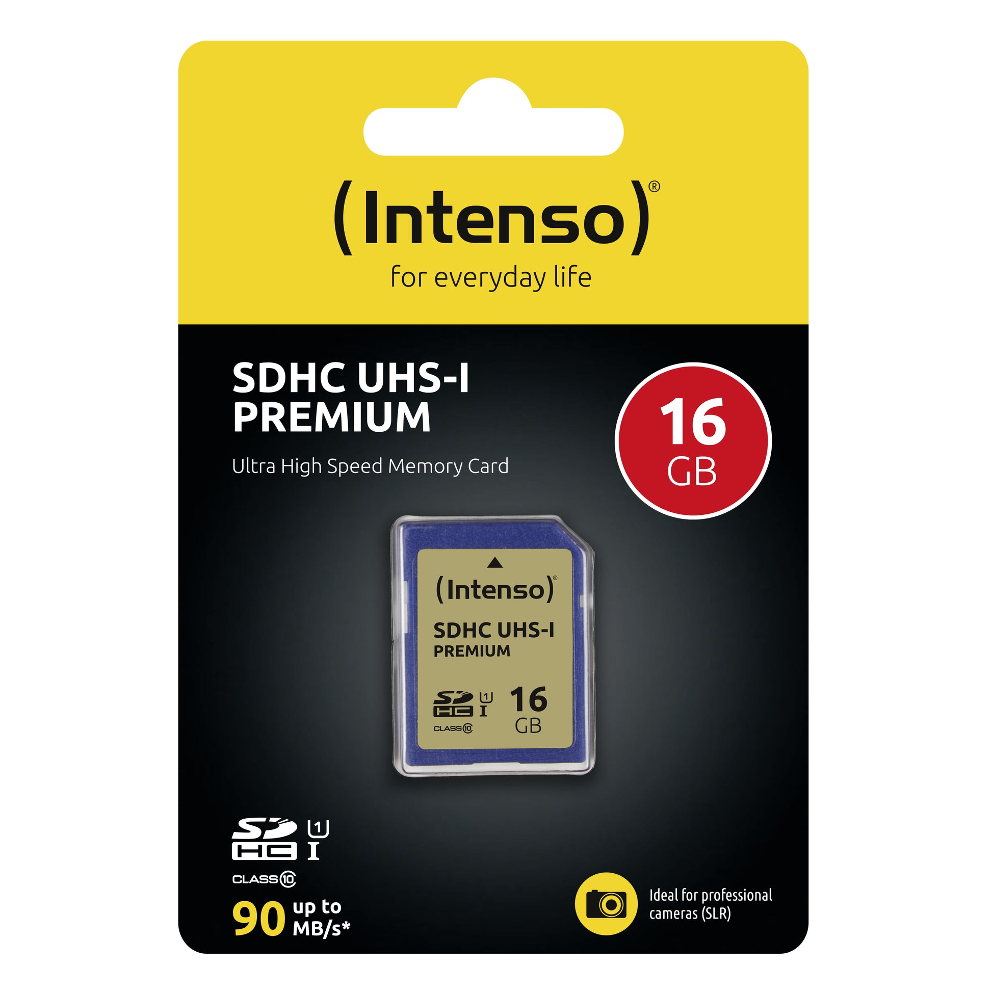 Intenso SDHC 16 GB – UHS-I, Klasse 10, U1, 90 MB/s Lesen