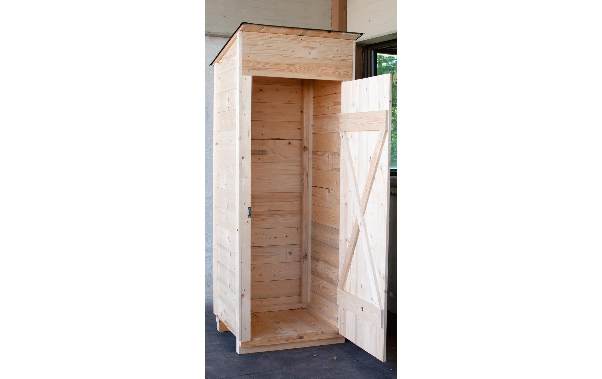 Innovesta Malaga Gartenschrank 1336 l – Holz (Fichte) – Hellbraun – 840 × 2150 × 740 mm