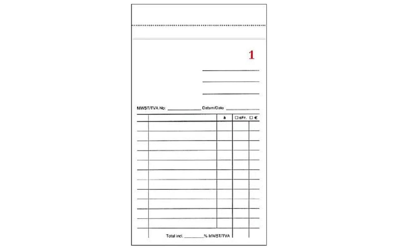 Buroline Kassablock – 102 × 170 mm – 100 Blatt, nummeriert