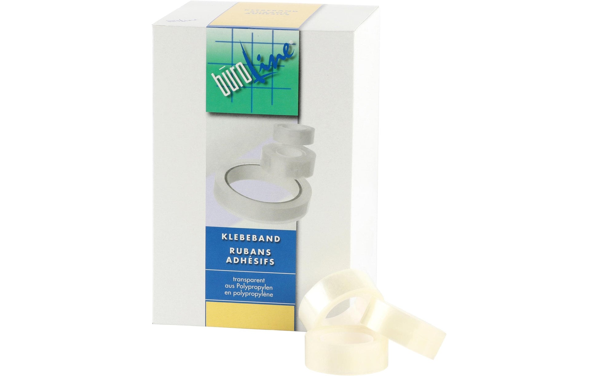 Buroline Klarer Klebefilm – 19 mm × 10 m, transparent, PP, wiederablösbar, 24 Stück