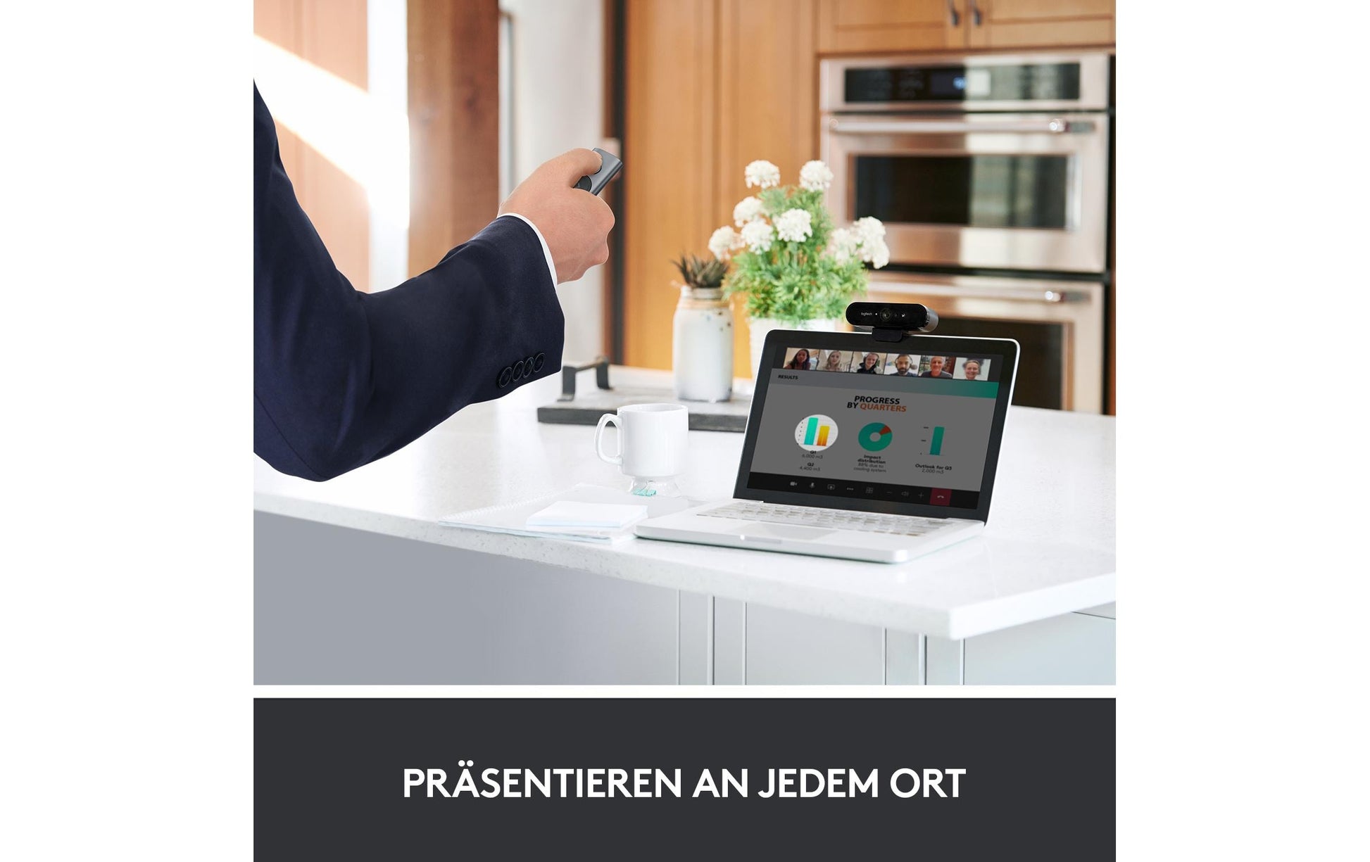Logitech Spotlight – Presenter – Bluetooth/2,4 GHz, 30 m, Grau