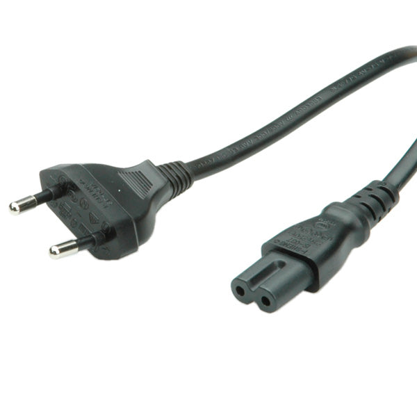 VALUE Netzkabel – Eurostecker (Typ C) – IEC C7, 1,8 m, schwarz