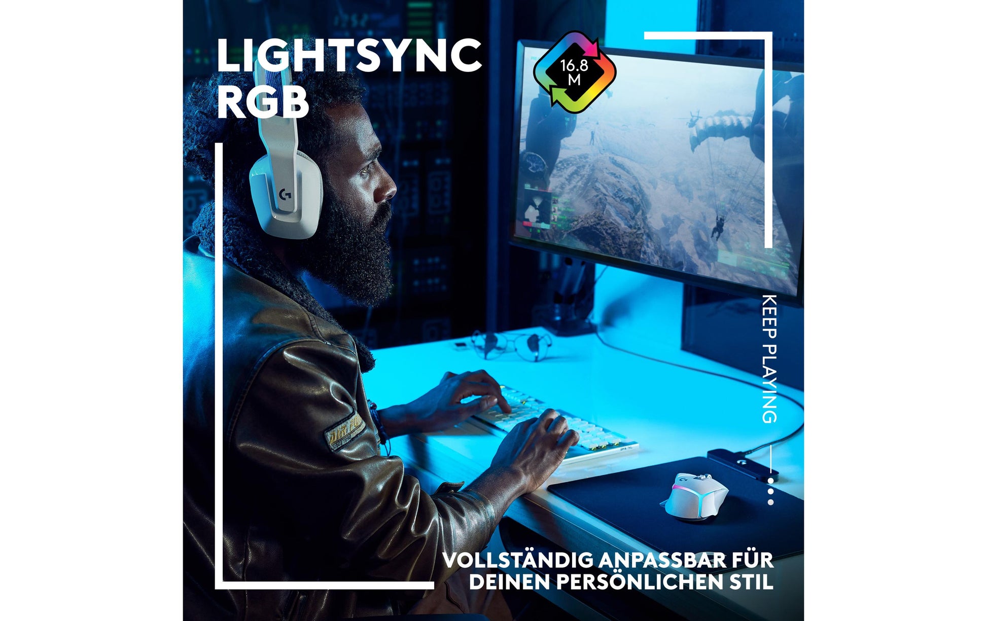 Logitech G G502 X PLUS – Gaming-Maus – Kabellos (2,4 GHz), 25600 DPI, RGB-Beleuchtung, rechts, Weiss